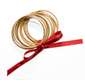 straw bangle with ribbon